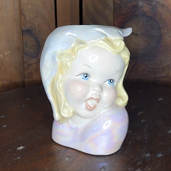Other - Vintage Ceramic Girl Head Vase